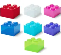 LEGO 5009339 Przezroczysty pojemnik do przechowywania w kształcie fioletowego klocka