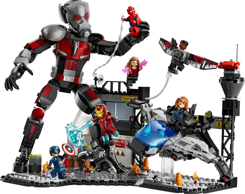 LEGO 76314 Kapitan Ameryka: Wojna bohaterów — bitwa